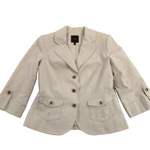 The Limited Women's Single Breasted‎ Blazer 3/4 Sleeve Lined Linen-Look Size S